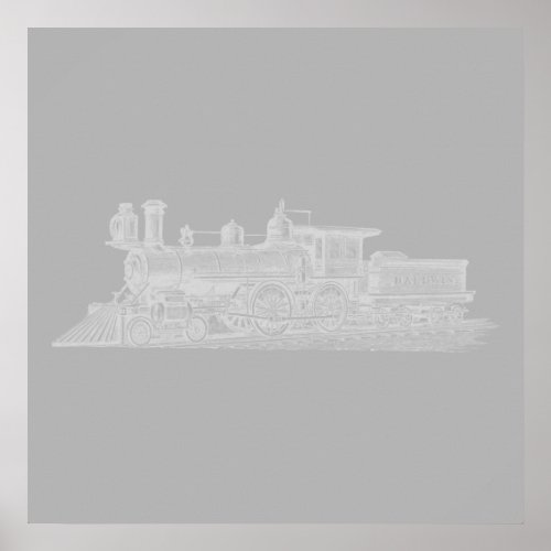 Classic Locomotive Train CUSTOM COLOR Poster
