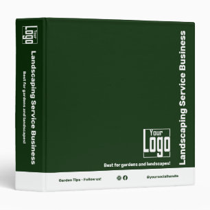 Classic Logo Motto Green & White 3 Ring Binder