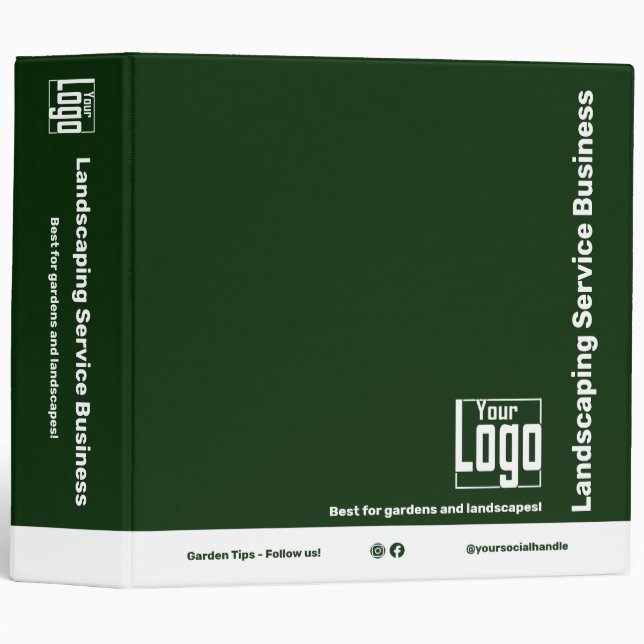 Classic Logo Motto Green & White 3 Ring Binder (Front/Spine)