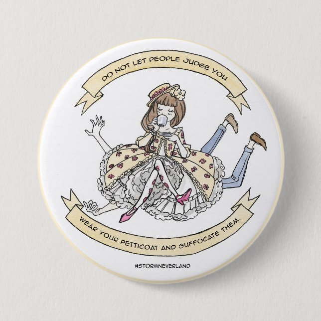 Classic Lolita Suffocate Pinback Button (Front)