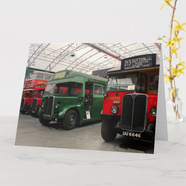 Classic London Buses Card (Yellow Flower)