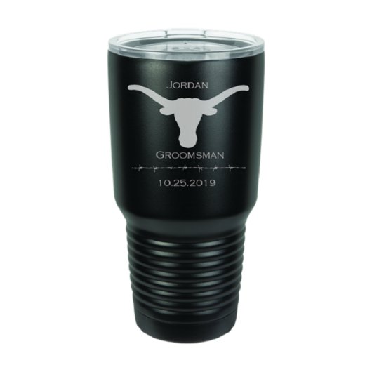 Classic Longhorn Silhouette 30 oz. Steel Tumbler (Front)