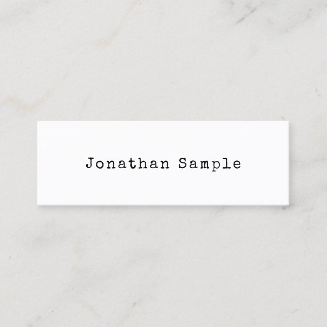 Classic Look Design Minimalist Plain Trendy Retro Mini Business Card (Front)