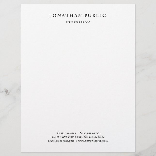 Classic Look Elegant Minimalist Design Template Letterhead (Front)