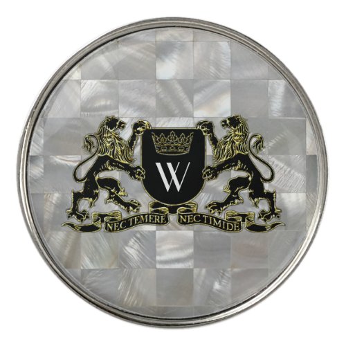 Classic Look Lions Shield Monogram Golf Ball Marker