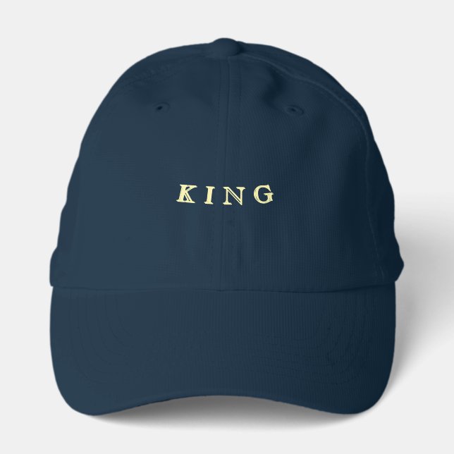 Classic Look Men-Hat King Text Shadow On Everyday Performance Cap (Front)