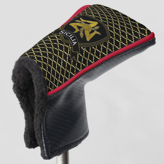 Classic Look Sicilian Trinacria Golf Head Cover (3/4 Front)
