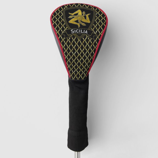 Classic Look Sicilian Trinacria Golf Head Cover (Front)