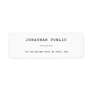 Classic Look Template Simple Chic Return Address Label