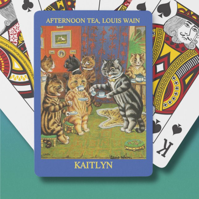 Classic Louis Wain Cats  Afternoon TeaPersonalized Poker Cards (Creator Uploaded)