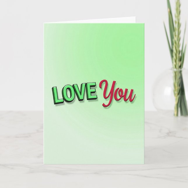 Classic Love 3D Text Card (Front)
