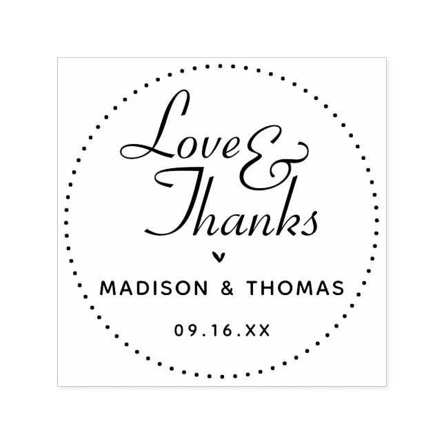 Classic Love and Thanks Wedding Self-inking Stamp (Design)