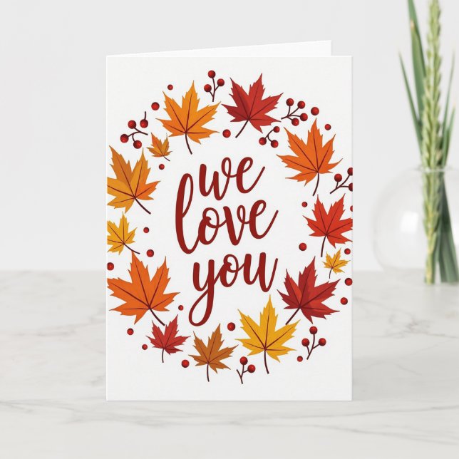 Classic Love Autumn Wreath Card (Front)