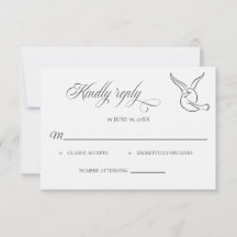 Classic Love Birds Wedding RSVP card