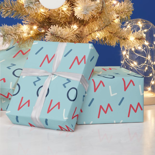 Classic Love Geometric Chic Bridal Shower Wrapping Paper (Holidays)