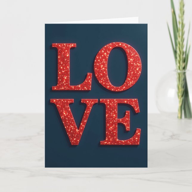Classic Love Glitter Card (Front)