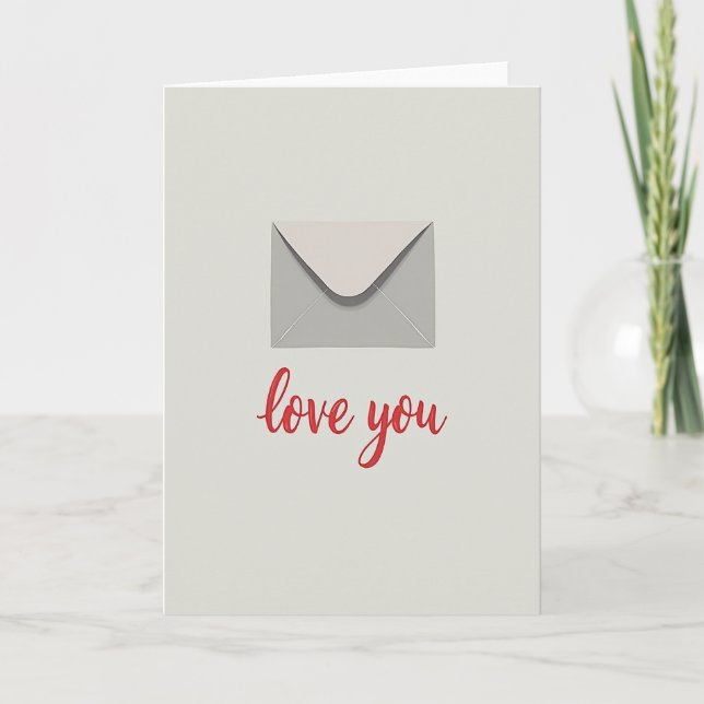 Classic Love You Card Romantic Love Card (Front)