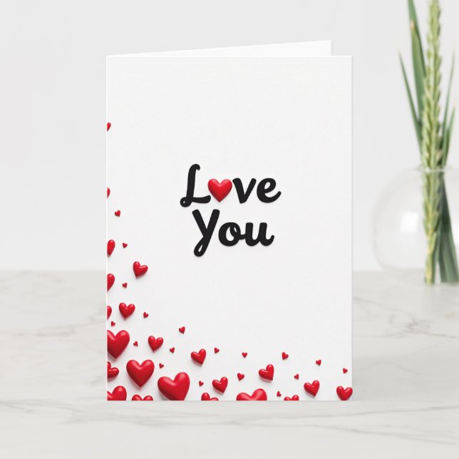 Classic Love You Heart Card (Front)