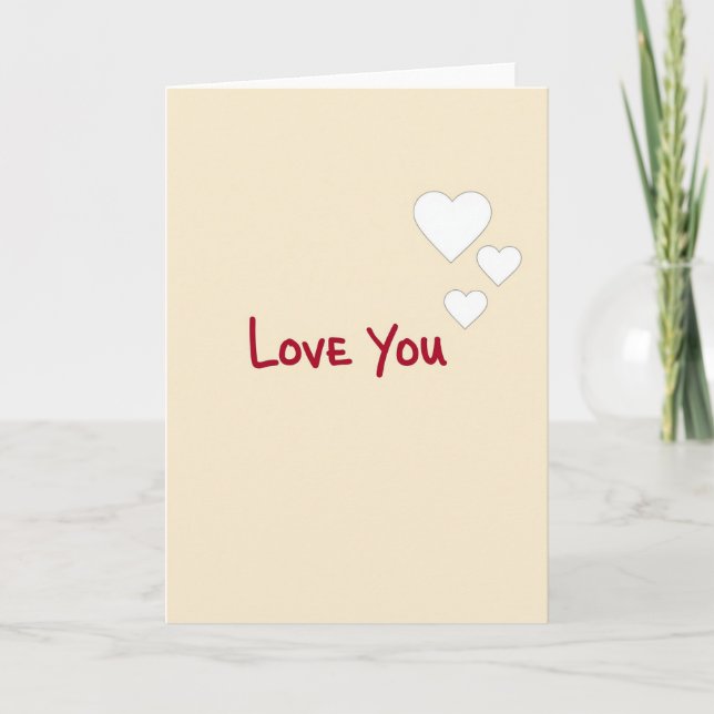 Classic Love You Hearts Card (Front)