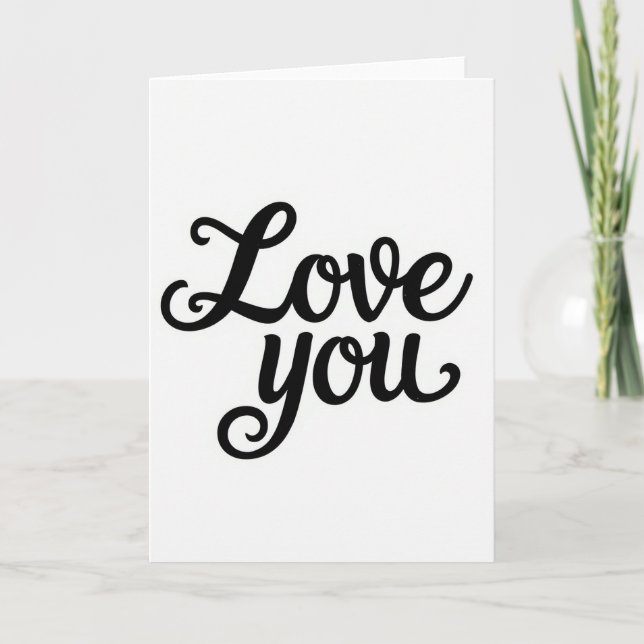 Classic Love You Script Card (Front)