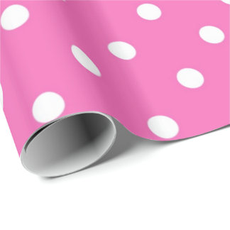 Classic, lovely,elegant pink & white  polka dots wrapping paper