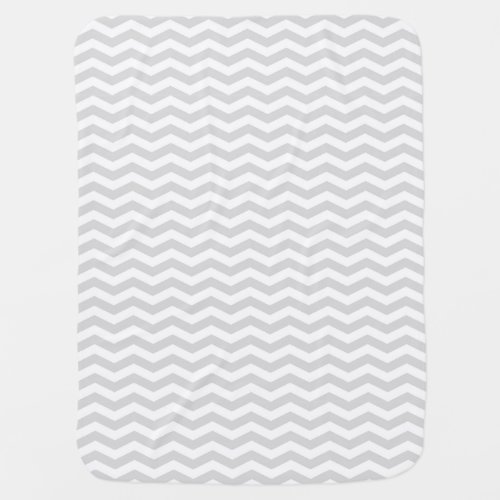 Classic Lt Gray White Thin Chevron Zig_Zag Pattern Receiving Blanket