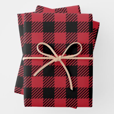 Classic Lumberjack Check Pattern Wrapping Paper Sheets