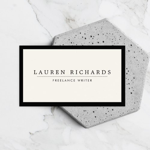 Classic Luxe Black and Ivory with Social Media Business Card
