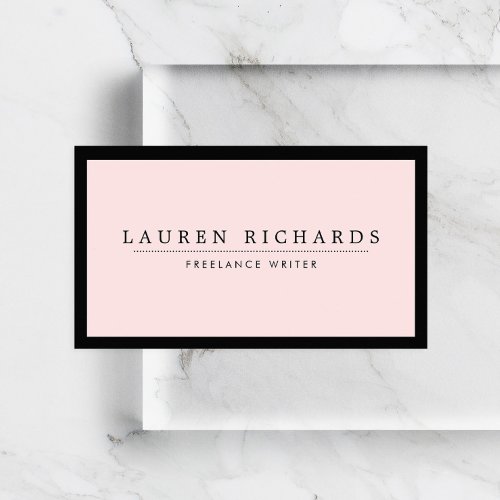 Classic Luxe Black and Pink with Social Media Business Card