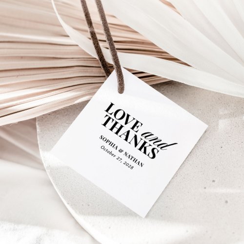 Classic Luxe Black and White | Wedding Thank You Favor Tags