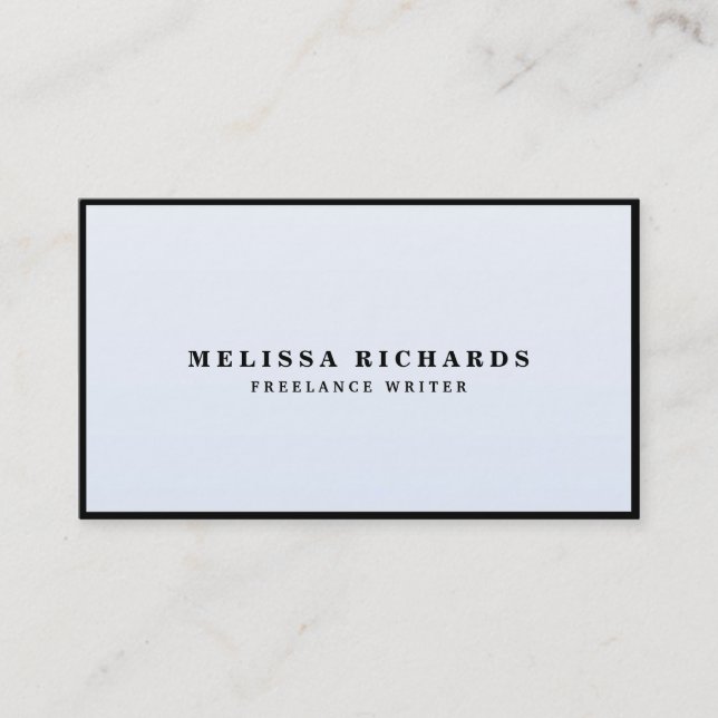 Classic Luxe Black and White with Social Media Business Card (Front)