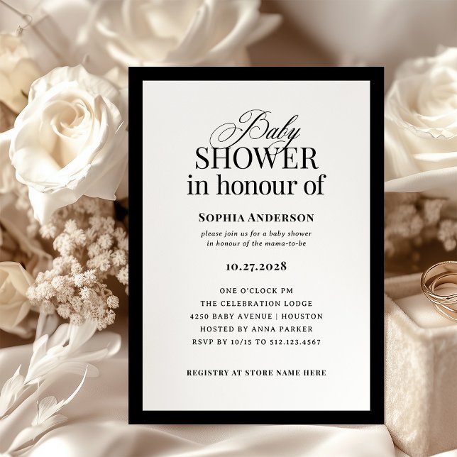Classic Luxe | BRITISH Spelling Baby Shower Invitation (Creator Uploaded)
