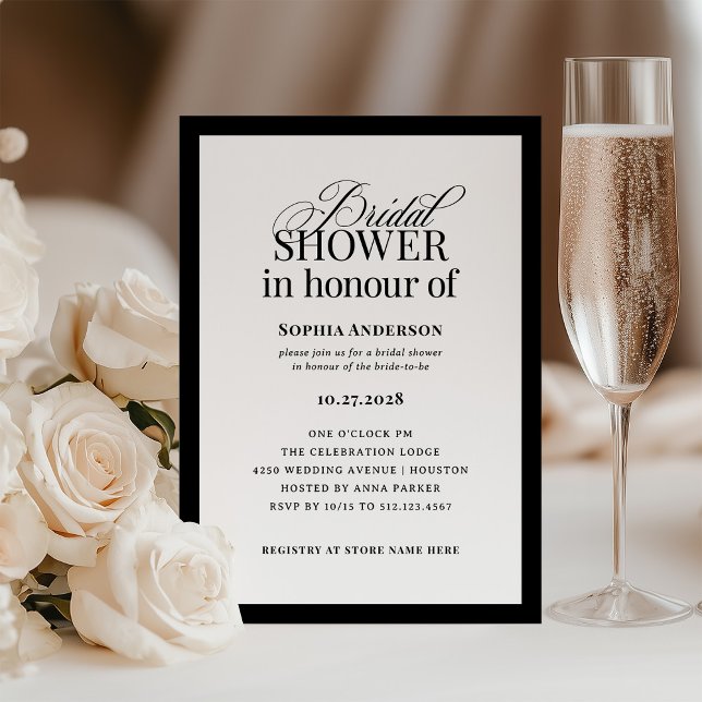Classic Luxe | BRITISH Spelling Bridal Shower Invitation (Creator Uploaded)