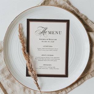 Classic Luxe   Brown Neutral Wedding Menu