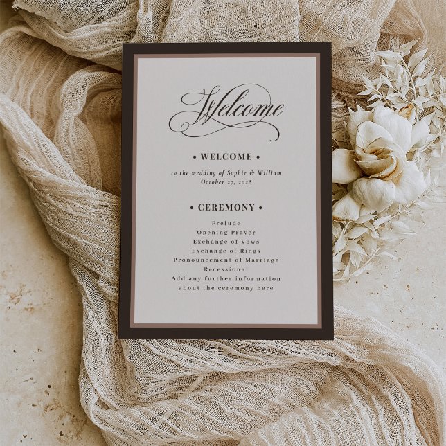 Classic Luxe | Brown Neutral Wedding Program (Creator Uploaded)