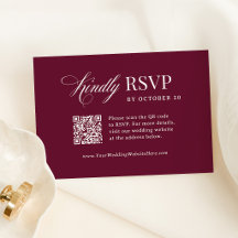Classic Luxe | Burgundy Scannable QR Code Wedding