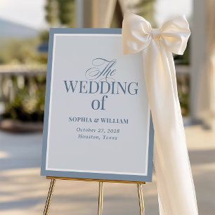 Classic Luxe   Dusty Blue Border Wedding Welcome Foam Board