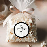 Classic Luxe | Elegant Black and White Wedding Round Sticker<br><div class="desc">These elegant,  old money style wedding stickers feature a dramatic black border and a black and white text design. There is a mix of classic black text and modern calligraphy for a classy and minimalist design perfect for your timeless,  formal wedding.</div>