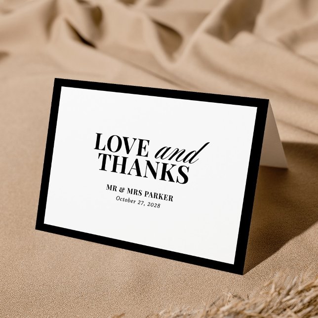 Classic Luxe | Elegant Black and White Wedding Thank You Card (Creator Uploaded)