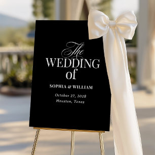 Classic Luxe Elegant Black Wedding Welcome Foam Board