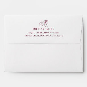 Classic Luxe   Elegant Burgundy and White Envelope
