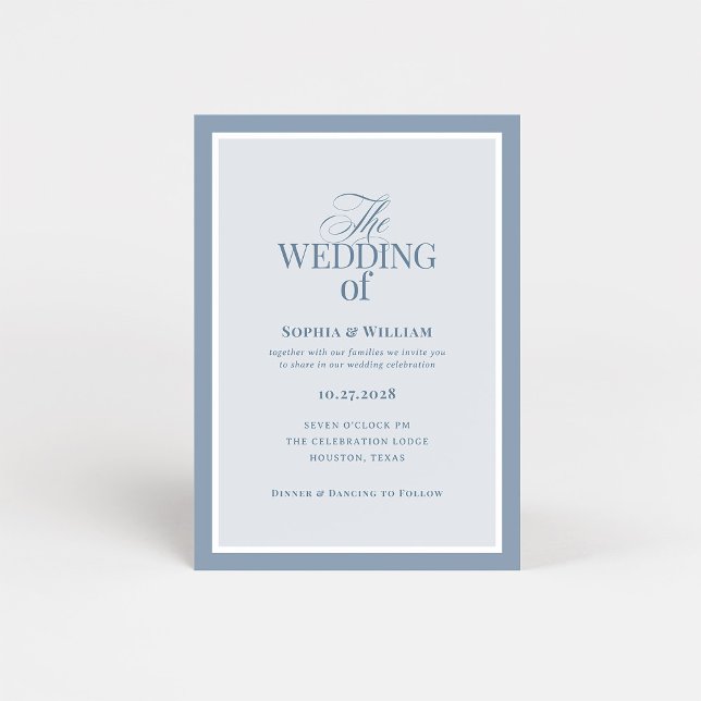 Classic Luxe | Elegant Dusty Blue Wedding Invitation (Creator Uploaded)