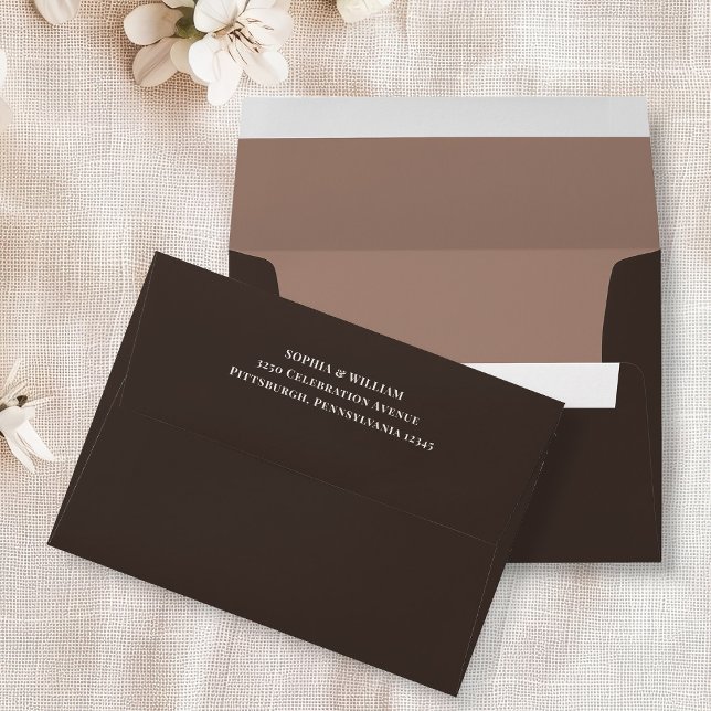 Classic Luxe | Elegant Espresso Brown and Taupe Envelope (Creator Uploaded)