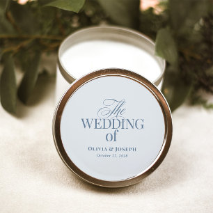 Classic Luxe   Elegant Light Dusty Blue Wedding Round Sticker