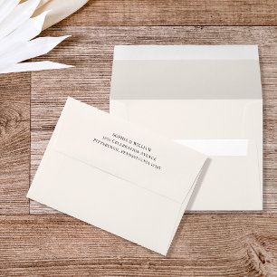 Classic Luxe Elegant Neutral Ivory and Brown Envelope