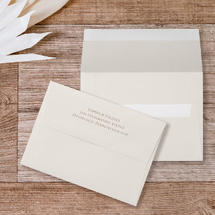 Classic Luxe Elegant Neutral Ivory and Taupe Envelope