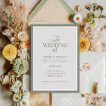 Classic Luxe | Elegant Sage Green Wedding Invitation<br><div class="desc">These elegant,  luxe wedding invitations feature a sage green border and a lighter sage green and white design. There is a mix of classic text and modern calligraphy for a classy and minimalist design perfect for your timeless,  formal wedding.</div>