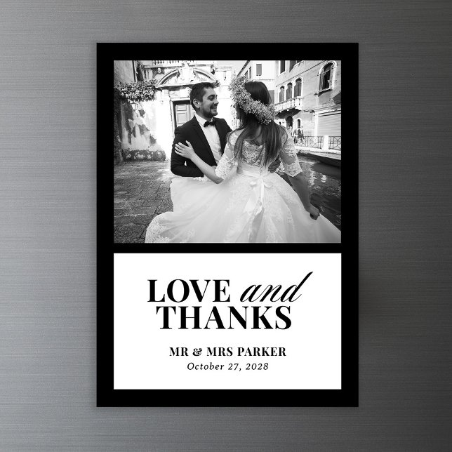 Classic Luxe | Elegant Wedding Photo Thank You Magnetic Invitation (Creator Uploaded)
