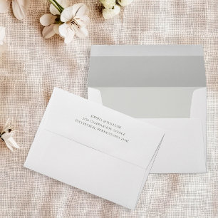 Classic Luxe Elegant White and Light Sage Envelope