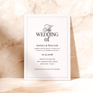 Classic Luxe Formal Wedding Letterpress Invitation
